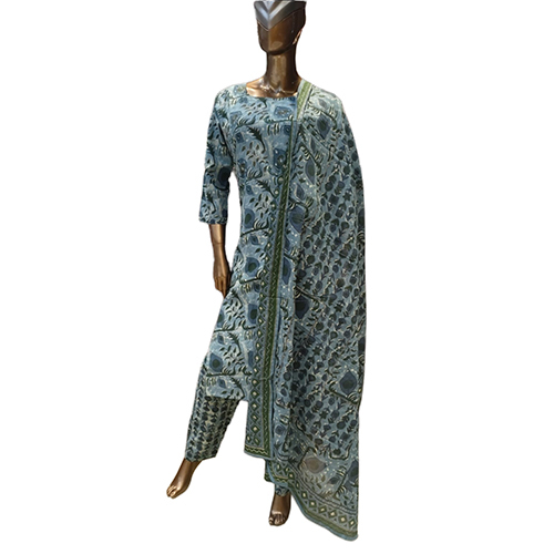268 Kpdsh 3 Pcs Ladies Cotton Suit Set - Color: Grey