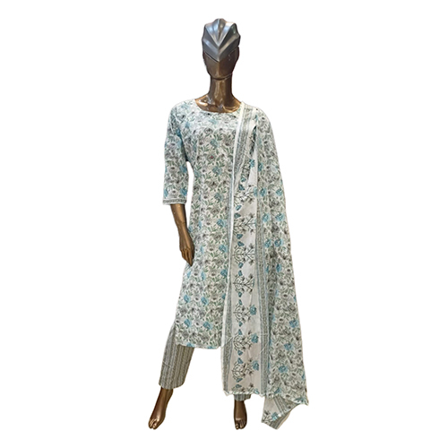 191 Kpdsh 3 Pcs Ladies Cotton Suit Set - Color: As Per Requirment