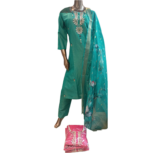 269 KPDSH Ladies 3 Pcs Tissue Shimmer Crush Suit Set