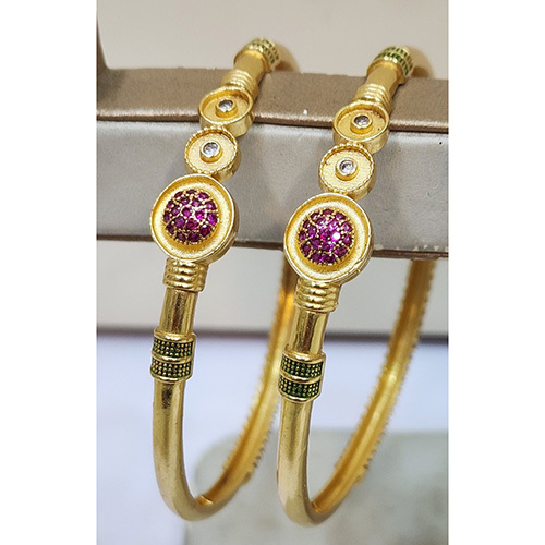 Ladies Elegant Premium Imitation Bangles - Color: Golden