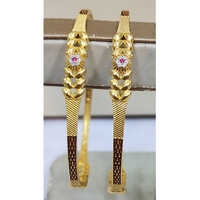 Gold Plated Bangle Set - Color: Golden