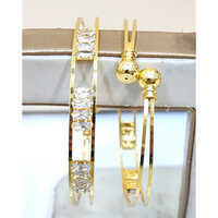 Brass Gold Plated Bangle Set - Color: Golden