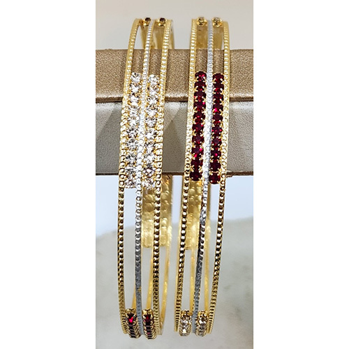 समायोज्य चांदी और सोने की प्लेटेड कंगन सेट