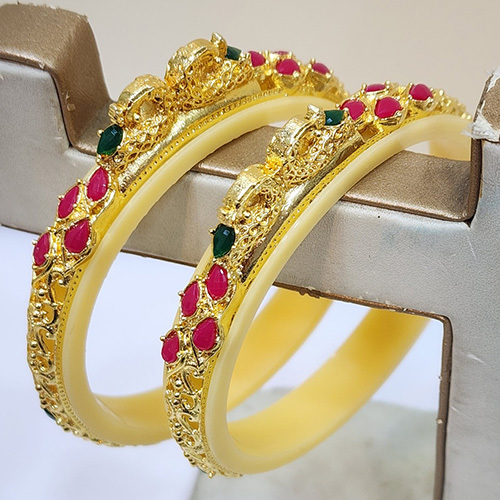 Buy Antique Imitation Gold Plated Bangles - Color: Golden