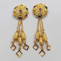 Gold Plated Latkan Tops Design Imitation Earrings