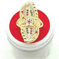 Ladies Zircon Emerald Stone Imitation Ring