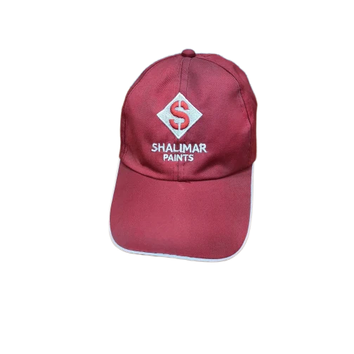 Red Embroidery Men Cotton Cap - Design Type: Standard