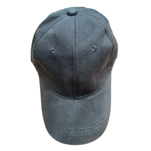 Mens Black Cotton Cap