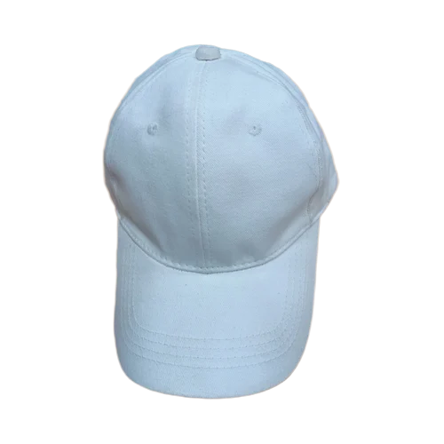 Plain White Men Cotton Cap - Design Type: Standard