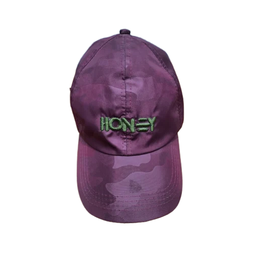 Printed Embroidered Cap - Color: Purple