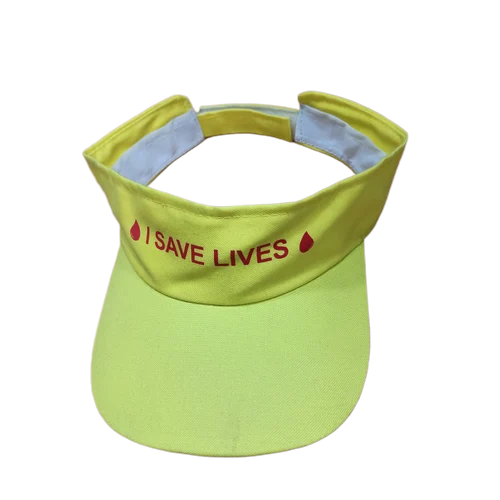 Unisex Sun Visor Polyester Cap - Color: Yellow(Base)