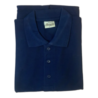 Navy Blue Collar T Shirt - Fabric Type: Cotton