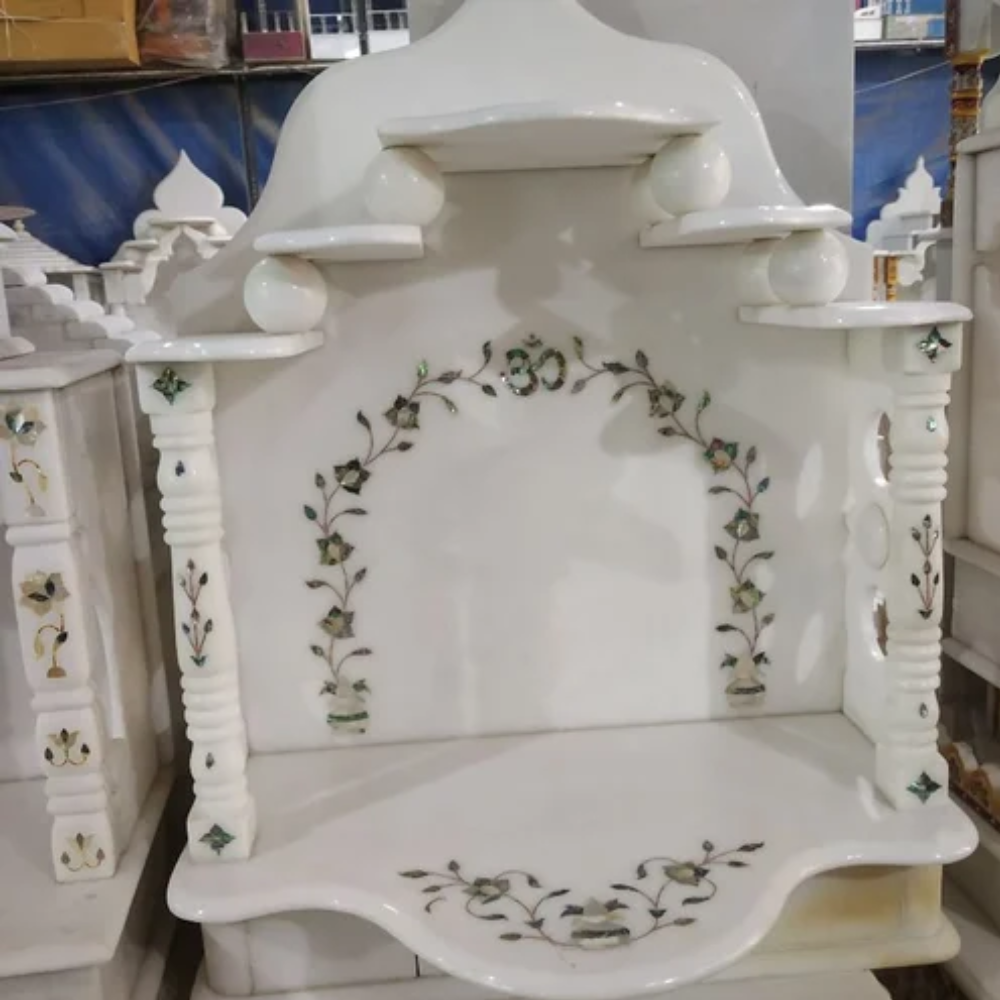 Inlay Handmade Marble Mandir