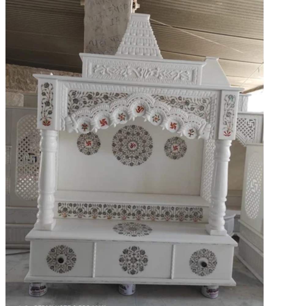 Inlay Handmade Marble Mandir