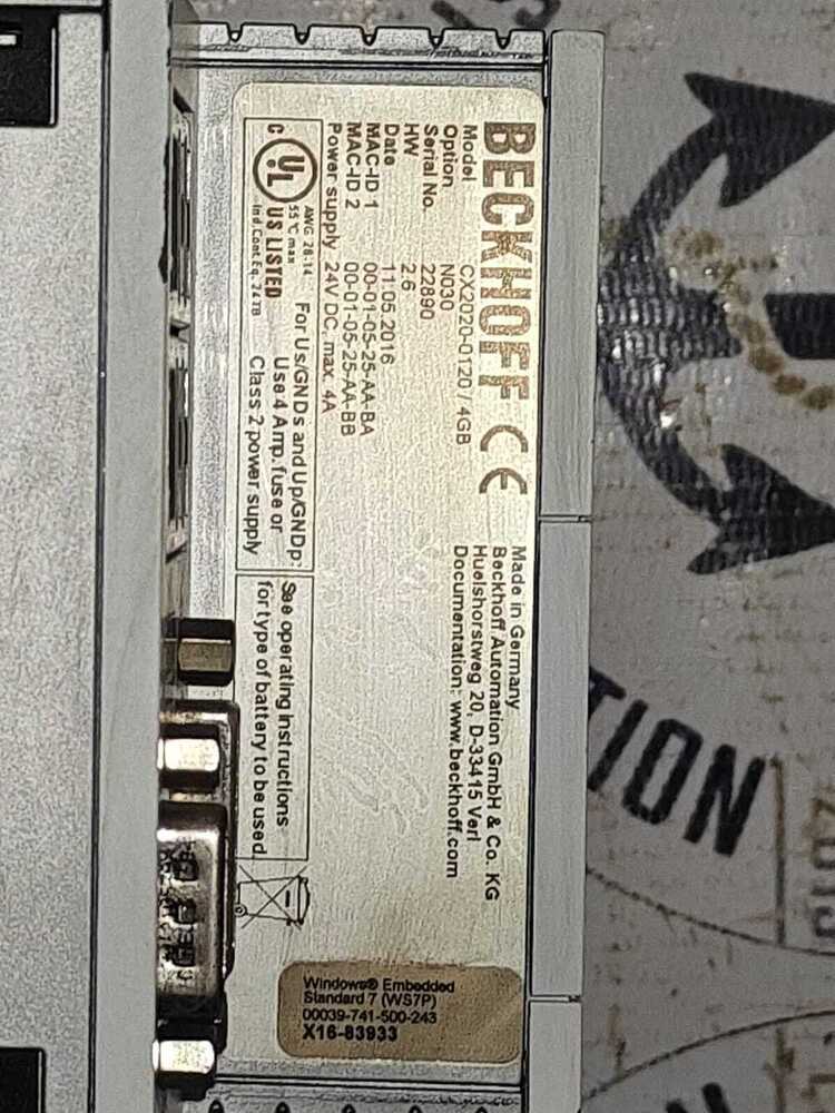 BECKHOFF CX2020-0120/4GB