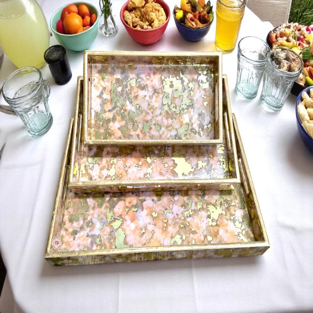 Mdf Digital Printed Enamel Tray - Color: Multicolor