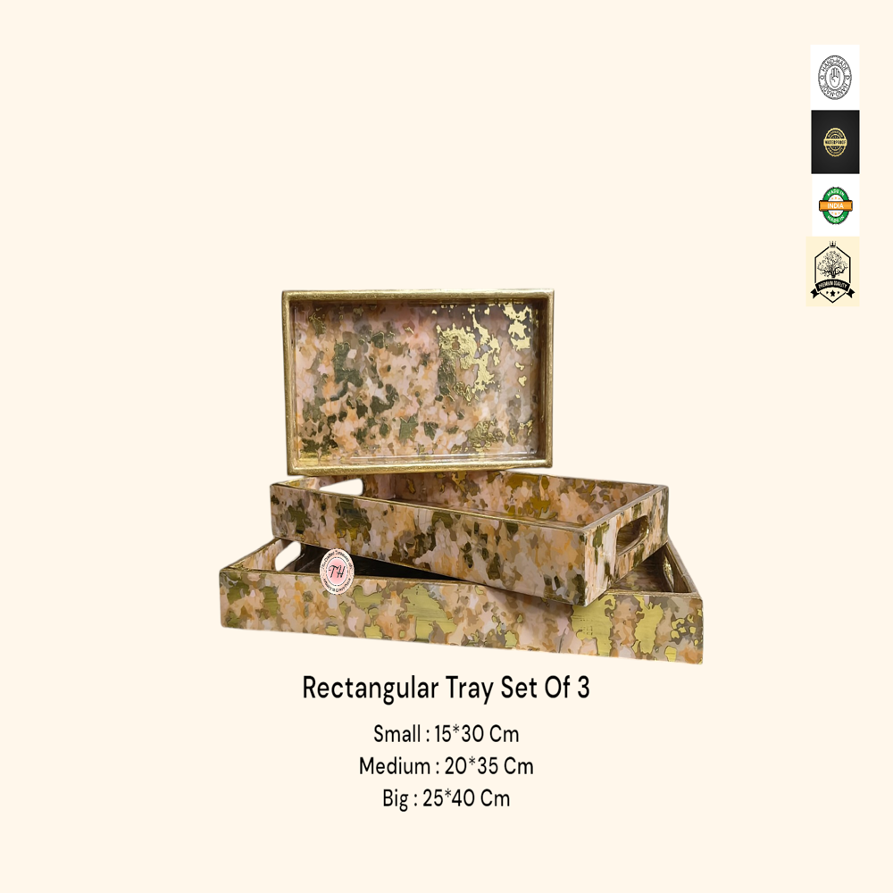 Mdf Digital Printed Enamel Tray - Color: Multicolor