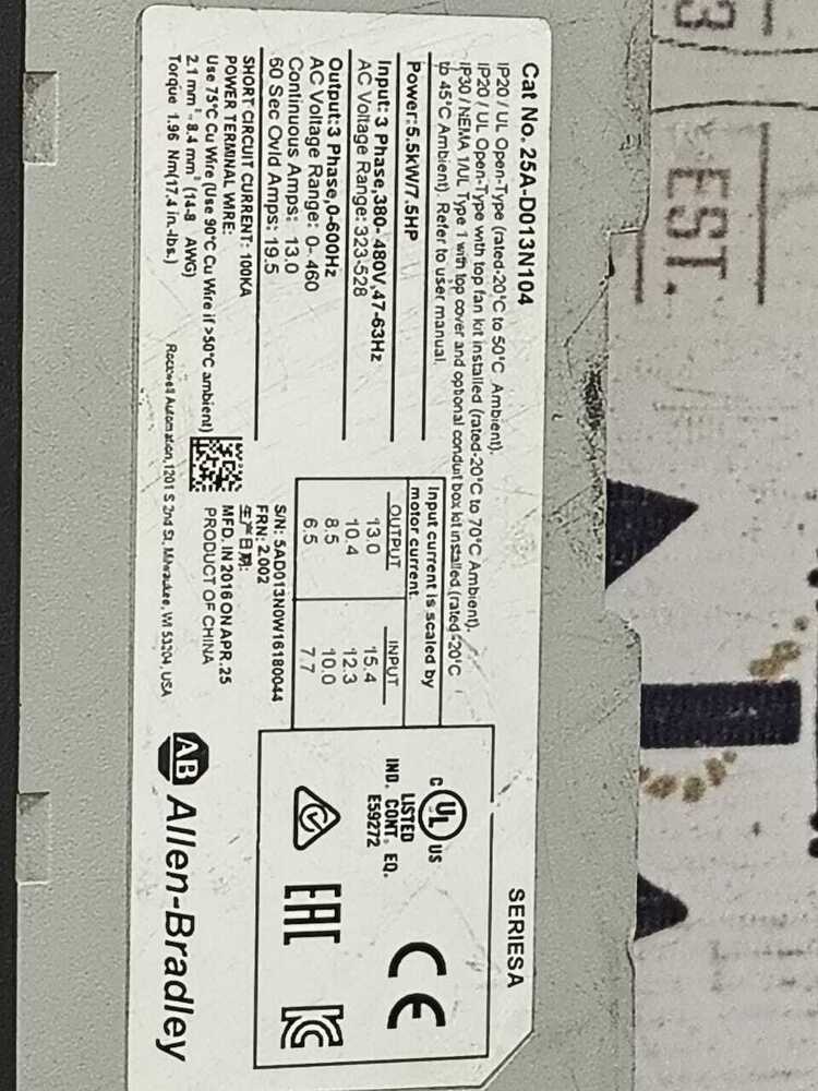 ALLEN-BRADIEY 25A-D013N104