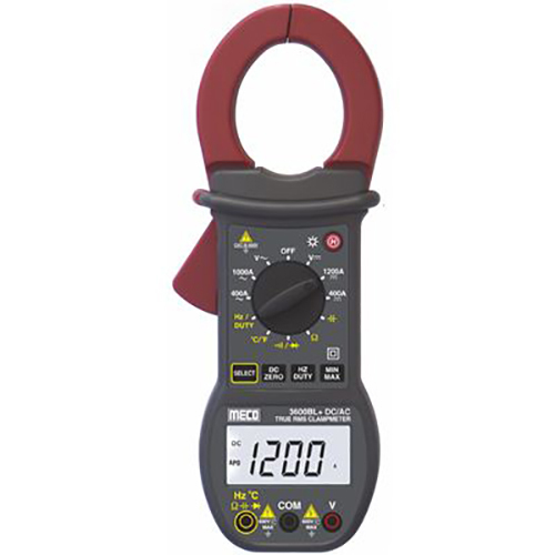 4200 Count 1200A Dc, 1000A Ac Trms Autoranging Digital Clampmeter - Color: Black