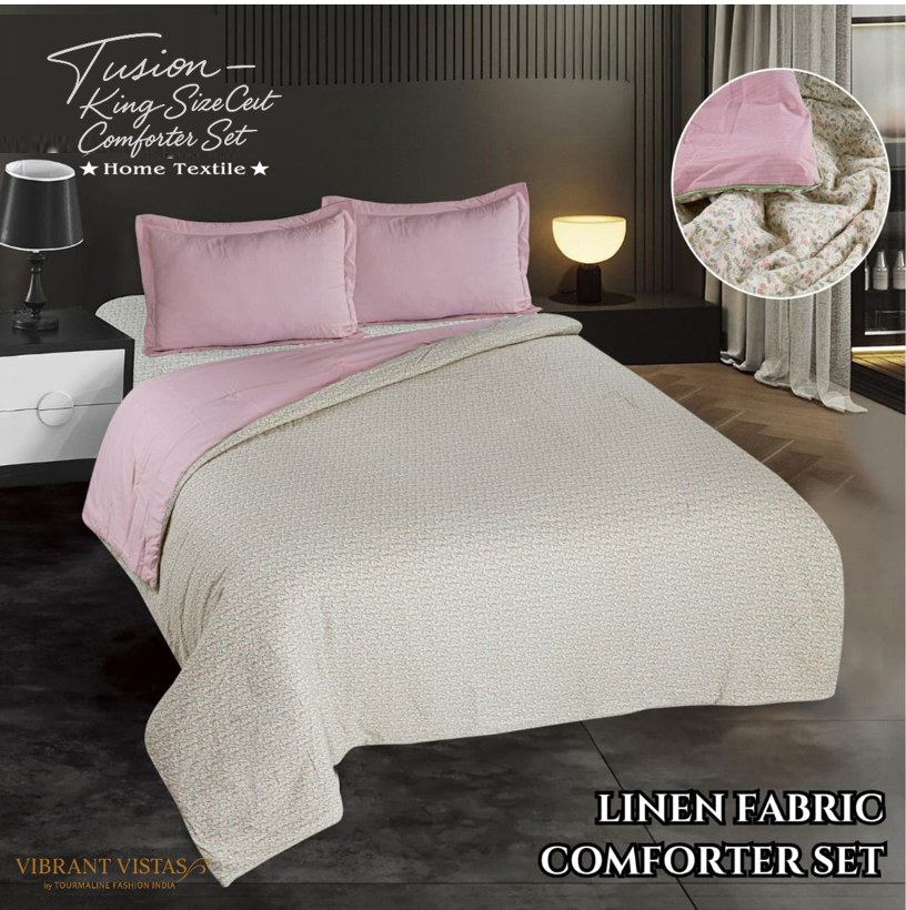 COMFORTER SET KING (108 x 108) SIZE Linen FABRIC - TUSION