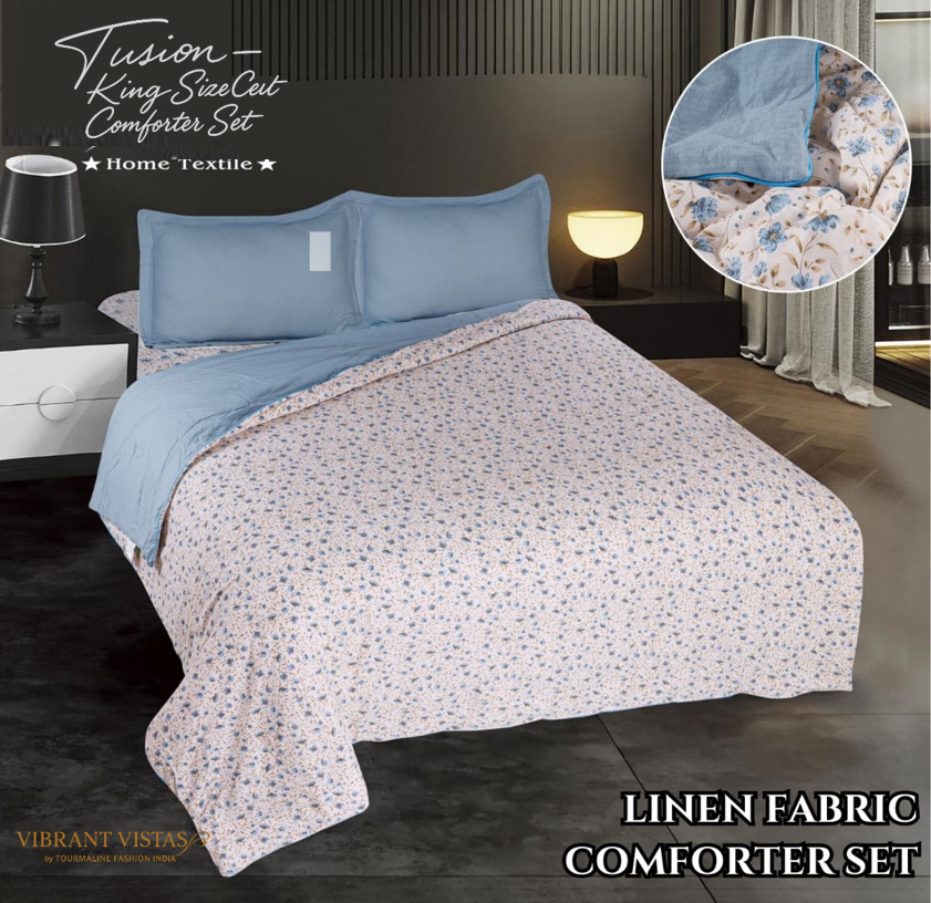 COMFORTER SET KING (108 x 108) SIZE Linen FABRIC - TUSION