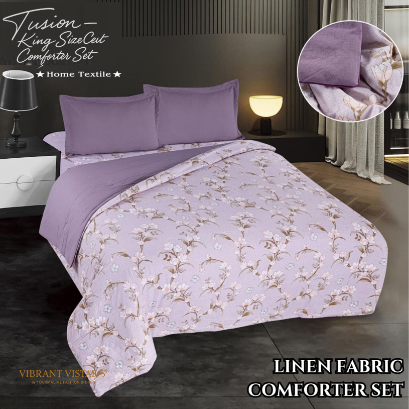 COMFORTER SET KING (108 x 108) SIZE Linen FABRIC - TUSION