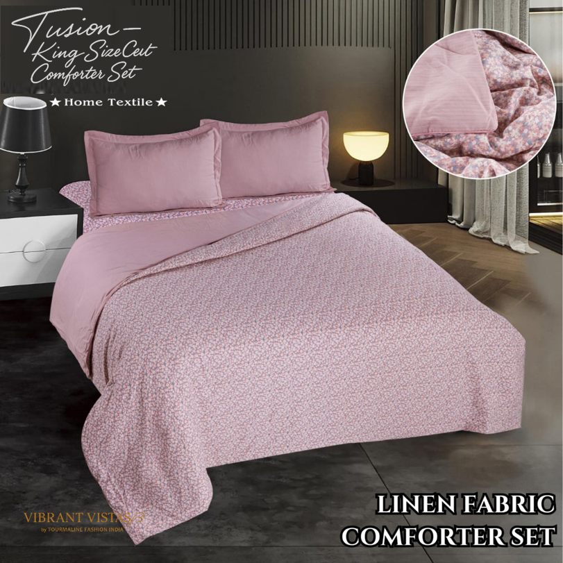 COMFORTER SET KING (108 x 108) SIZE Linen FABRIC - TUSION