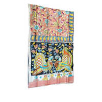 Ladies Desi Tassar Silk Saree In Kalamkari - Color: Multicolor