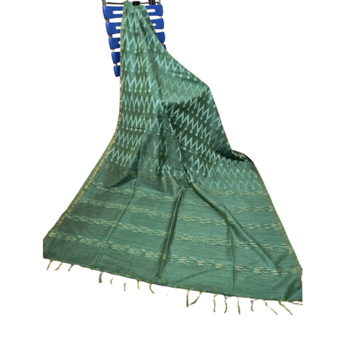 Ladies Plain Silk Staple Madhubani Hand Saree
