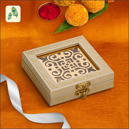 Designer Silver Coin Gift Box - Color: Brown