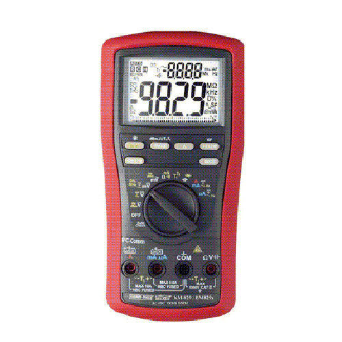 Km 829 Ac+Dc True Rms Digital Multimeter With Pc Interface - Color: Black