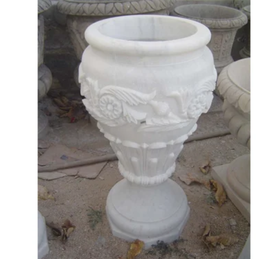 Makrana White Marble Planters