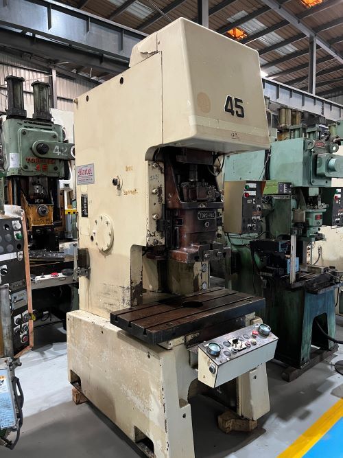 # 1719 Amada C Frame Single Crank Press - 45 Tons Capacity, 100mm Stroke, 255mm Die Height, 90 Spm, 400x350mm Slide, 1000x450mm Bolster