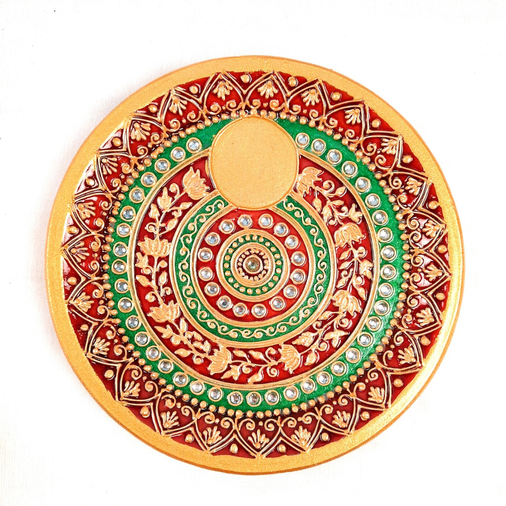 White Marble Pooja Thali