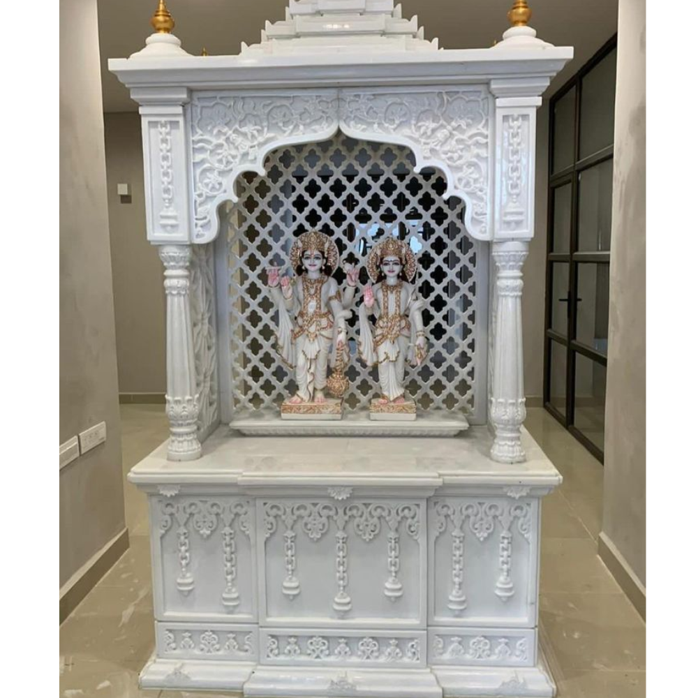 Beautiful Jali Marble Temple - Color: White