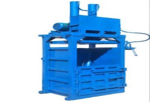 Horizontal Hydraulic Scrap Bailing Press - Color: Yellow And Blue