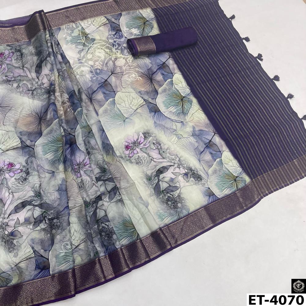 Morden Trandy Saree - Color: Purple