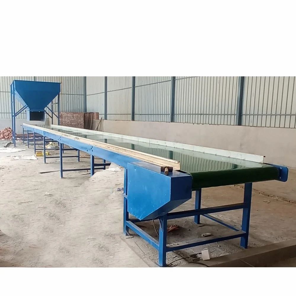Flat Belt Conveyor With Side Working Platform - Material: Mild Steel