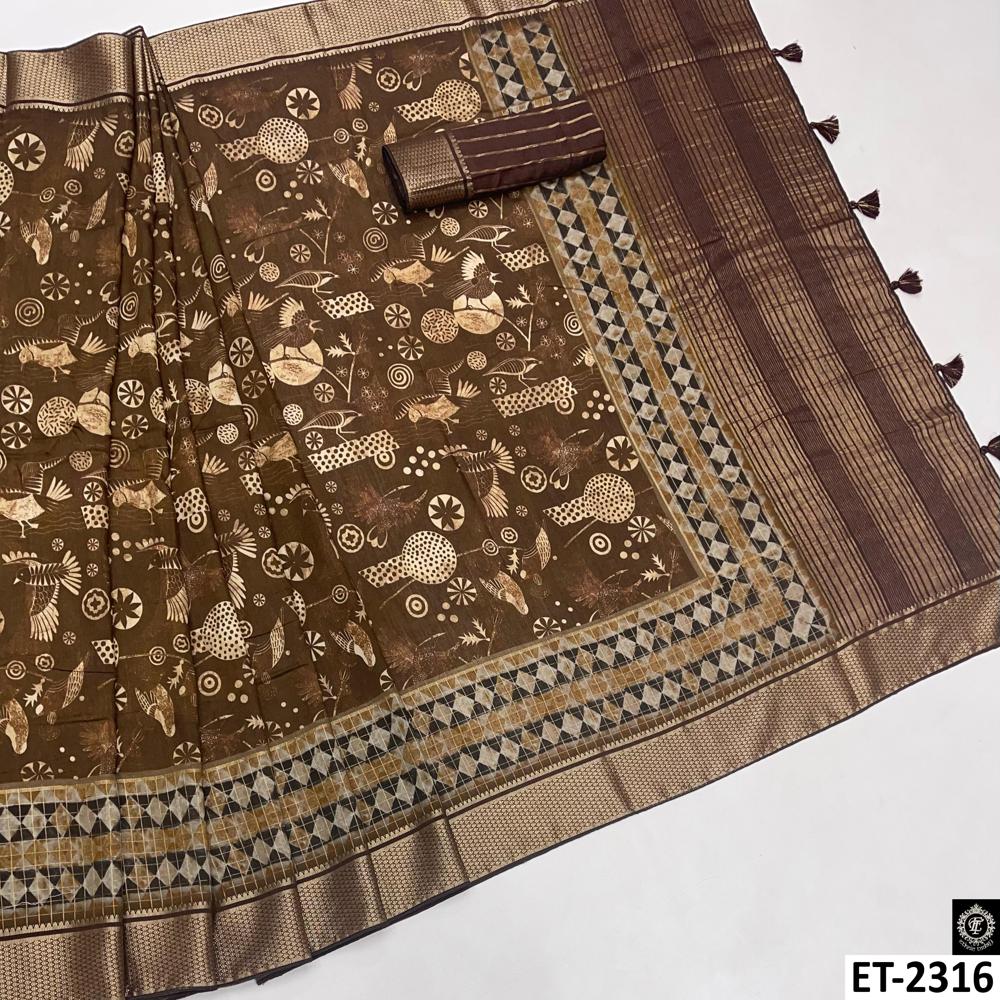 KALAMKARI PRINTED WOMEN SAREE