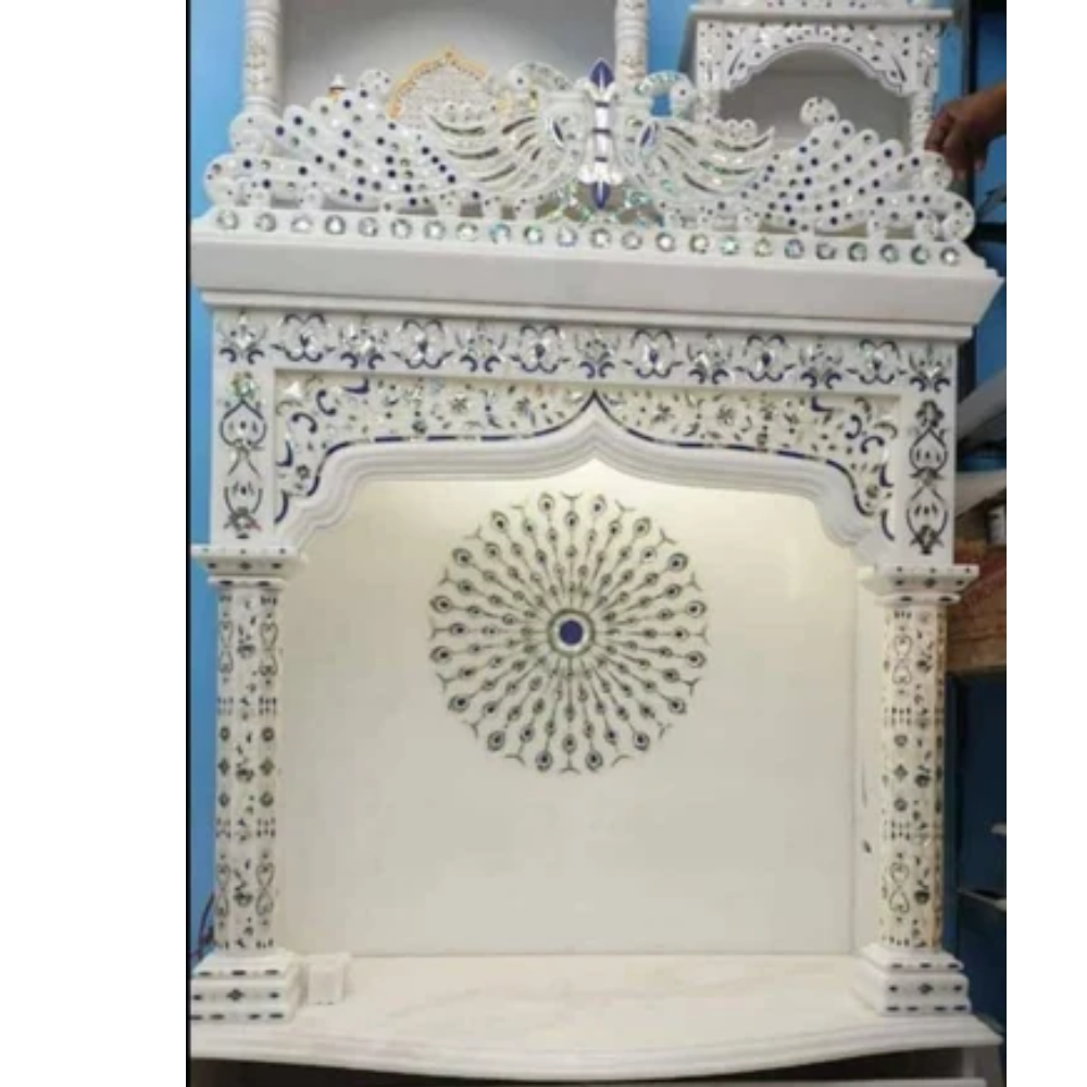 Makrana white marble inlay temple