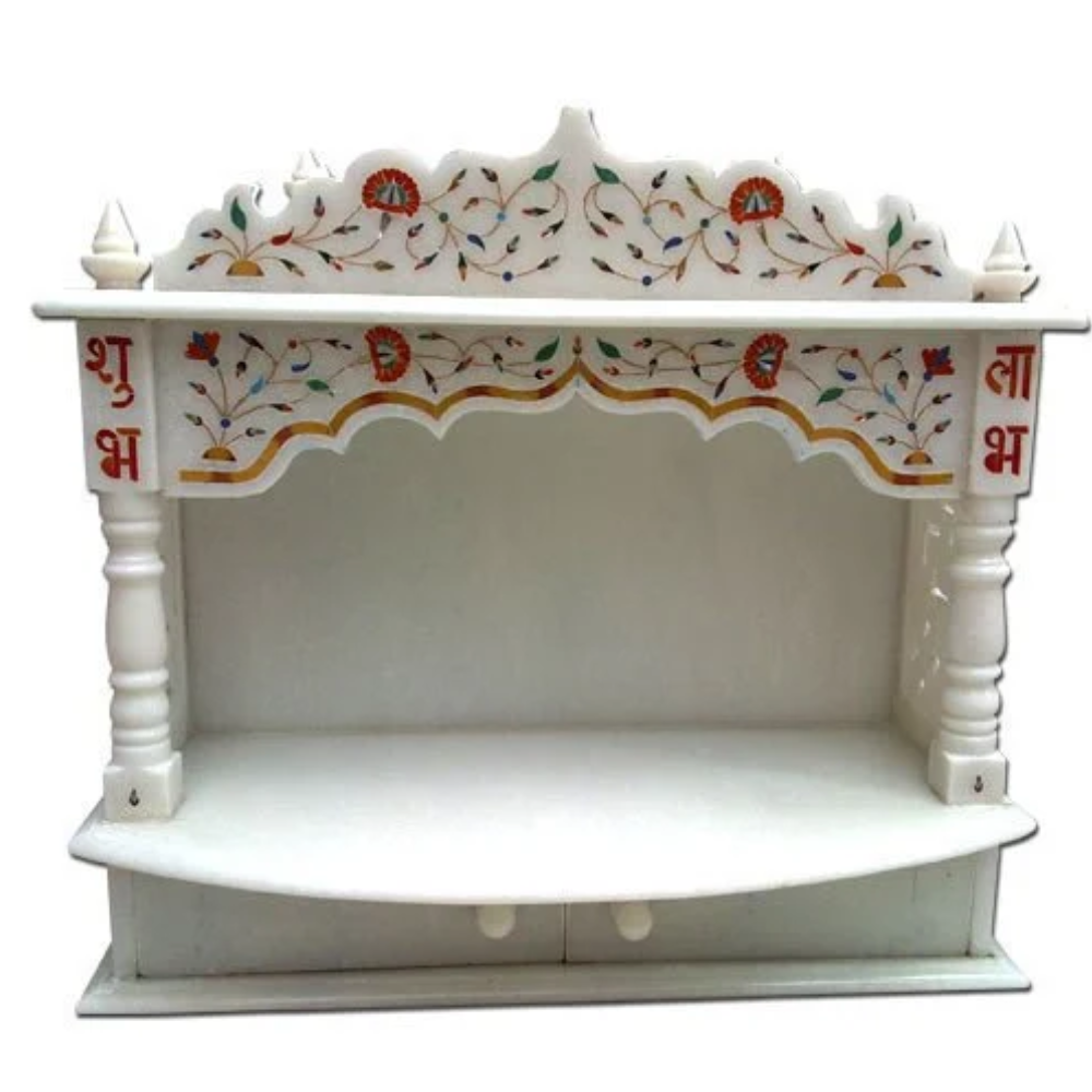 Makrana white marble inlay temple