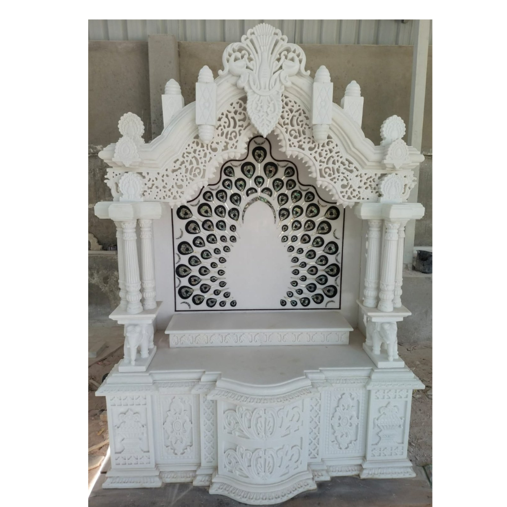 Carved Jali Makrana marble Temple