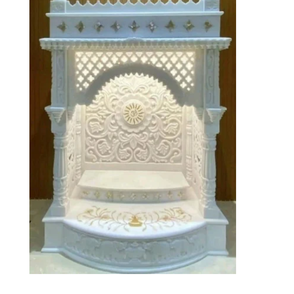Carved Jali Makrana marble Temple