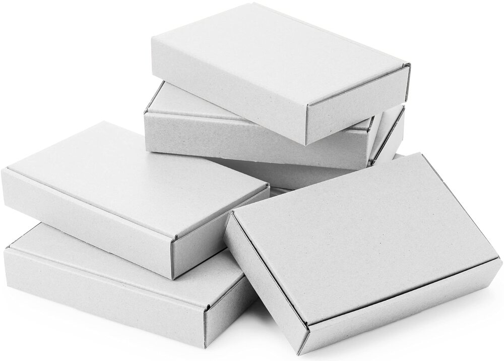 White Corrugated Box - E-flute Kraft, Variable Size, Plain White With Inside Print , Ideal For Subscription Boxes, Fashion Brands, And Pr Kits