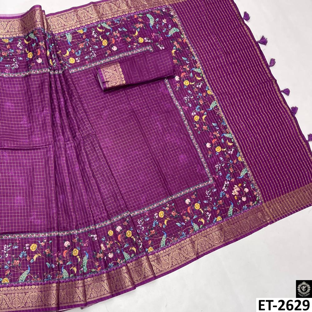 Beutiful Purple Saree