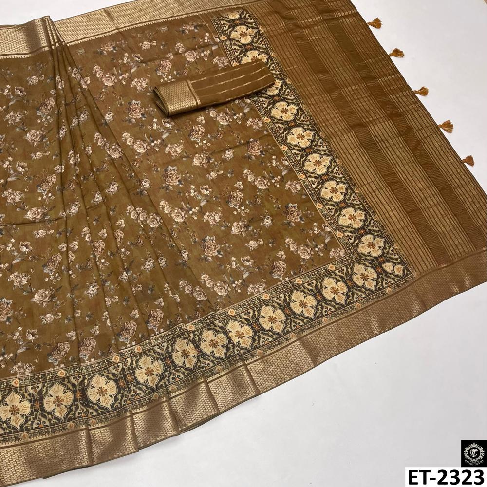 Lilen Saree - Color: Brown