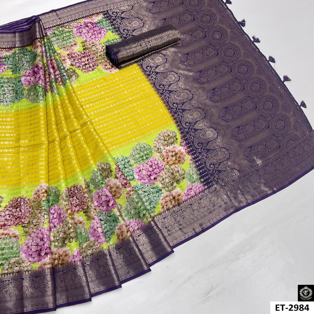 Zari Woven Floral Saree 