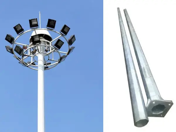 High Mast Galvanized Poles 9 Mtr