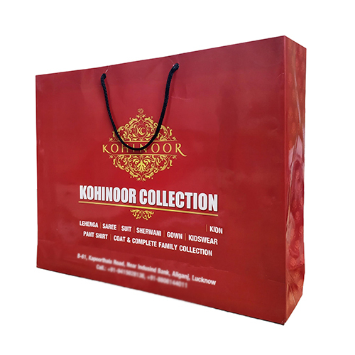 Multi Colour Printed Paper Carry Bag - Color: Red