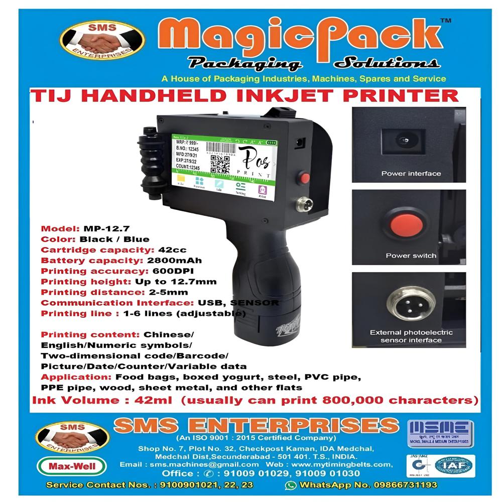 Handheld Ink Jet Printer 1 Inch - Automatic Grade: Semi-automatic